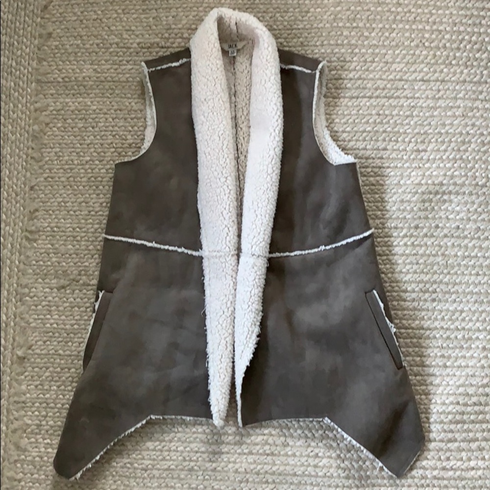 Jack Faux Suede/ Shearling Vest Size S